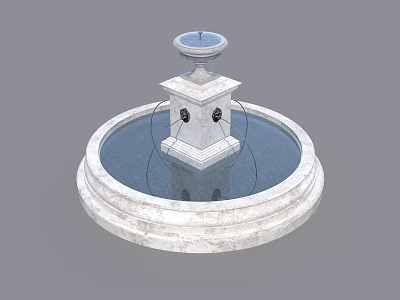 Garden Ornament Marble Fountain With Circular Basin Multi Tiered Design And Water Flow Features 3d model