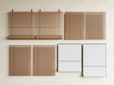 Various Bamboo And White Blinds Designs For Home Window Decoration Ideas 3d model