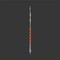 Ornate Battle Axe Featuring Golden Decorations Silver Blades Red Gem And Beaded Handle