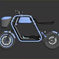 Modern Blue Gray Electric Bicycle With Storage Compartment And Stylish Design 3d model