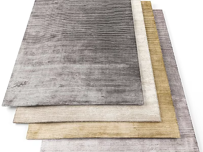 Modern Square Rugs In Neutral Tones With Textured Patterns For Home Decoration 3d model