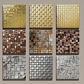 Metal mosaic tile 3d model