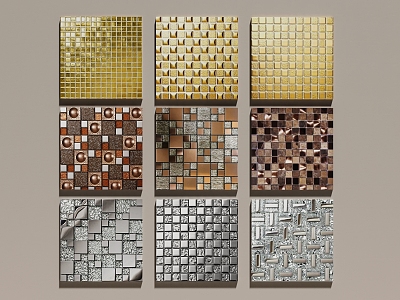 Metal mosaic tile 3d model