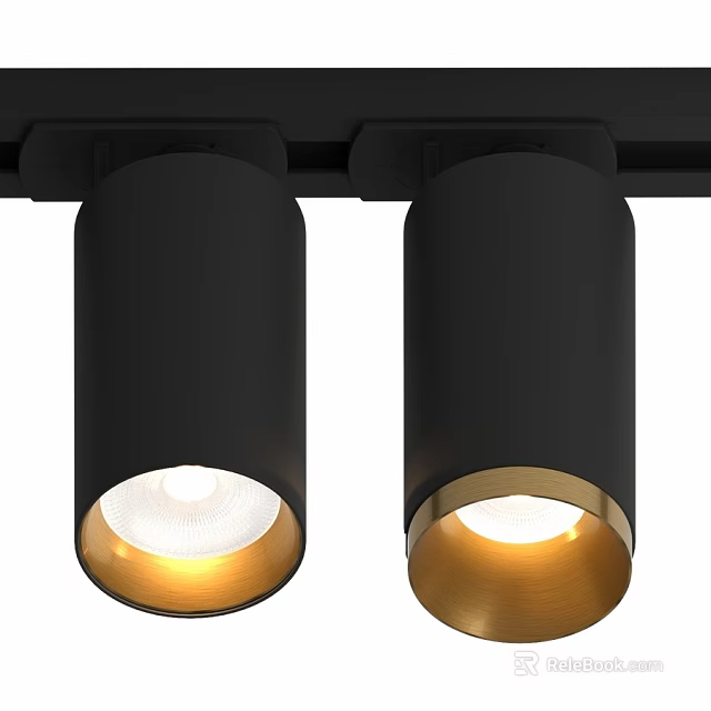 Modern Black and Gold LED Spotlights with Illuminated Design for Home Lighting 3d model 