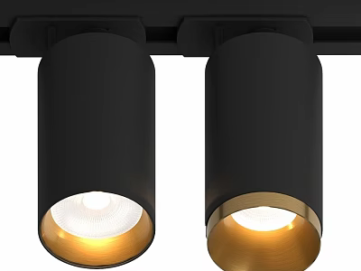 Modern Black and Gold LED Spotlights with Illuminated Design for Home Lighting 3d model