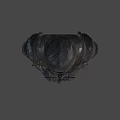 Black Medieval Style Armor With Metallic Design Shoulder Plates Chest Armor And Hand Guards