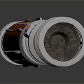 Red And Silver Lightsaber Weapon With Wooden Texture Metal Components Golden Tip And Glowing Effect