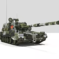 Modern Military Main Battle Tank With Camouflage Pattern And Cannon Turret