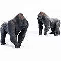 Realistic Gorilla Statues Standing On White Background In Studio 3d model