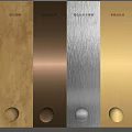 Modern Luxury Wall Panels With Gold Copper Silver Metallic Textured Surface And Decorative Knobs