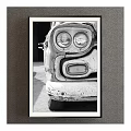 Vintage Bicycle Handlebar With Classic Lantern In Black And White Art Print