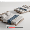 Nordic Double Bed Log Double Bed 3d model