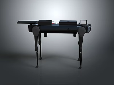 Mechanical Robot Character With Four Legged Structure And Platform Surface Design 3d model