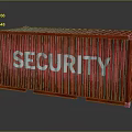 Red Security Storage Container Featuring Bold White Lettering And Metal Body