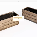 Two Rustic Wooden Storage Boxes With Rectangular Shape And Natural Texture