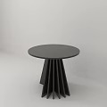 Sleek Black Round Side Table With Unique Geometric Base And Modern Design 3d model