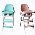 Blue and Pink Children's High Chairs with Tray and Step Design for Kids