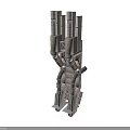 Industrial Mechanical Structure With Multiple Pipes And Metallic Components For Sci Fi Scenes