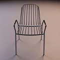 Modern Metal Chair With Slatted Back And Armrests In Minimalist Style