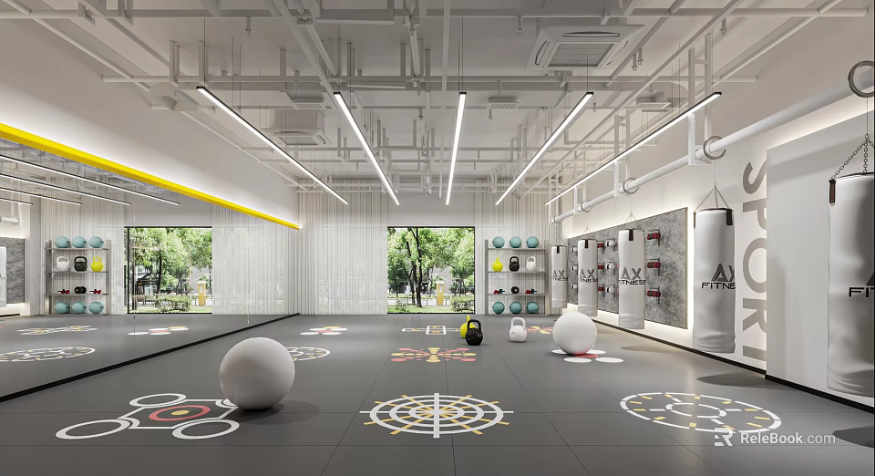 Sauna Shower Space With Modern Lighting Setup 3d model