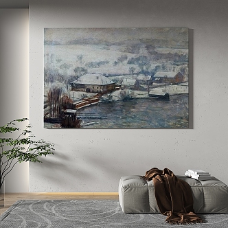 Modern minimalist abstract decorative painting 3d model