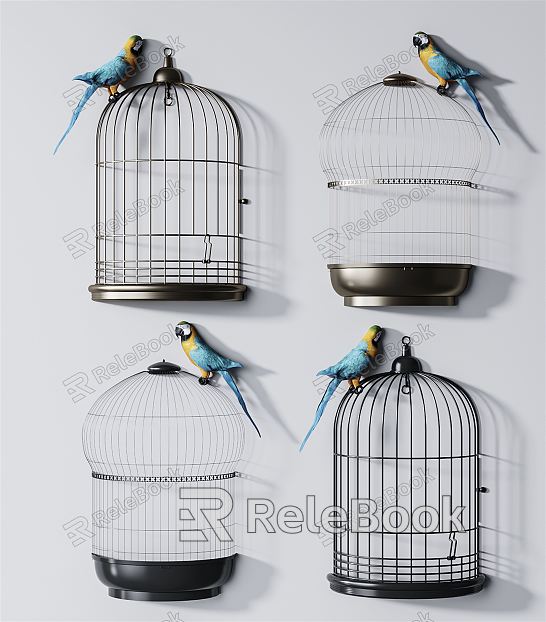 Modern Wall Decoration Bird Cage Hanging Wall Decoration Combination model