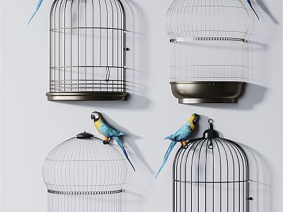 Modern Wall Decoration Bird Cage Hanging Wall Decoration Combination model