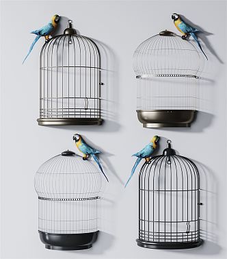 Modern Wall Decoration Bird Cage Hanging Wall Decoration Combination 3d model