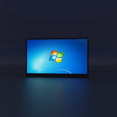 Modern Flat Screen TV With Blue Windows Logo Display And Sleek Black Frame 3d model Modern Flat Screen TV With Blue Windows Logo Display And Sleek Black Frame 3d model