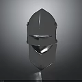 Classic Metallic Medieval Armor Helmet With Smooth Surface And Reflective Finish