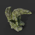 Rough Moss Covered Natural Rock Formation With Green Moss And Textured Surface