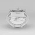 Clear Glass Storage Jar With Lid Round Shape For Home Kitchen Storage