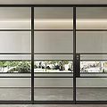 Modern Hinged Door With Glass Panels And Black Frame For Interior Home Decor