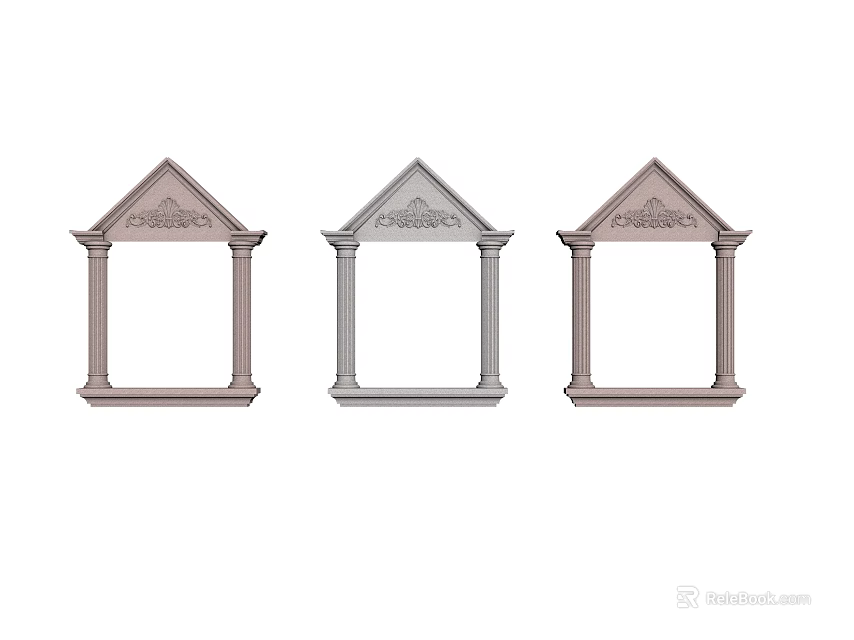 Hardware Tools Decorative Metal Frames With Carved Designs Three Pieces In Different Colors 3d model 