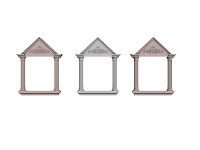 Hardware Tools Decorative Metal Frames With Carved Designs Three Pieces In Different Colors 3d model