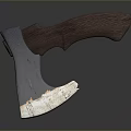 Sturdy Axe Weapon With Wooden Handle And Sharp Metal Head Design
