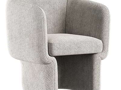 Modern Light Gray Fabric Single Sofa With Comfortable Seat And Armrests 3d model