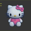 Cute Hello Kitty Stuffed Toy With White Body Pink Bow Black Whiskers And Yellow Nose