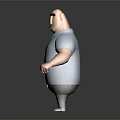 3D Cartoon Male Character With Stocky Build Blue Shirt Sunglasses And Beard Design