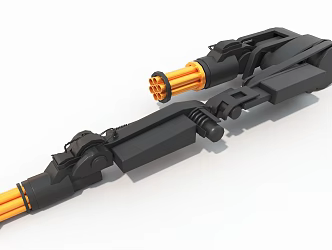 sci-fi machine gun industrial machinery cylinder hard surface high tech industrial parts 3d model