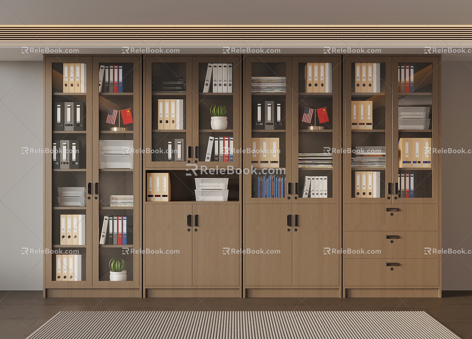 Italian Minimalist Office Filing Cabinet Locker 3d model