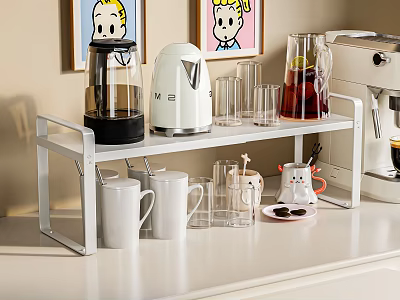 Stylish Modern Home Decor Ornament Set With Coffee Mugs Glassware And Tabletop Decorations 3d model