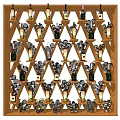 Wooden Wine Cabinet With Multi Layered Grid Design For Wine Bottles And Glasses