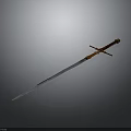 Traditional Decorative Sword With Sharp Metal Blade Red Handle And Ornate Golden Crossguard