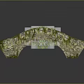 Ancient Stone Arch Bridge Covered in Green Moss And Climbing Vines