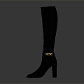 Modern High Heels Boots Boots Leather Boots 3d model