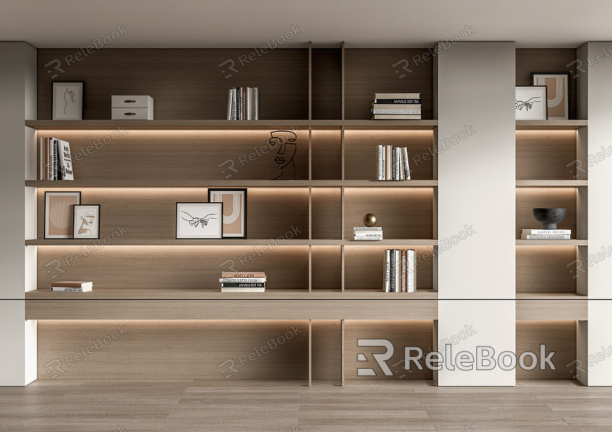 Modern Bookcase Books Jewelry Ornaments Books model