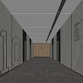 modern elevator hall elevator car 3d model