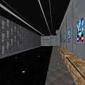 Modern Movie Theater Interior With Wooden Seats Wall Posters And Gray Walls