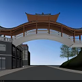 Traditional Modern Commercial Street Architecture With Green Trees And Waterfront Buildings
